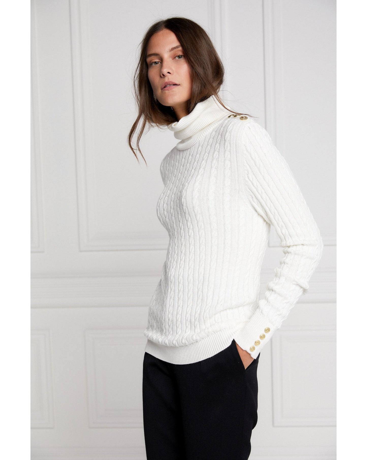 Seattle Roll Neck Cable Knit