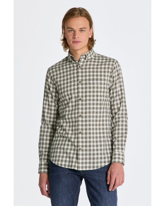 Regular Micro Tartan Flannel Shirt