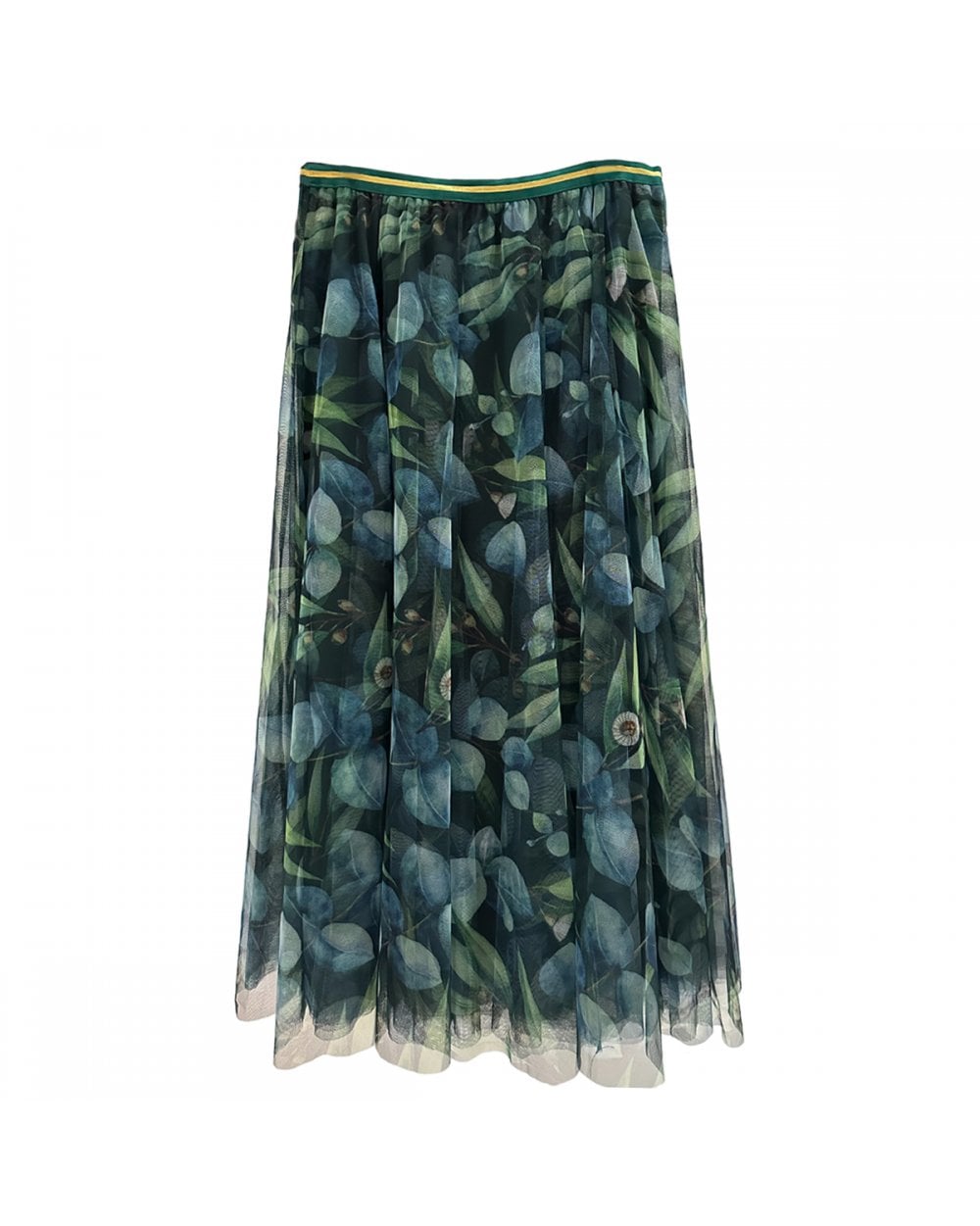 Tulle Layered Skirt In Botanical Print