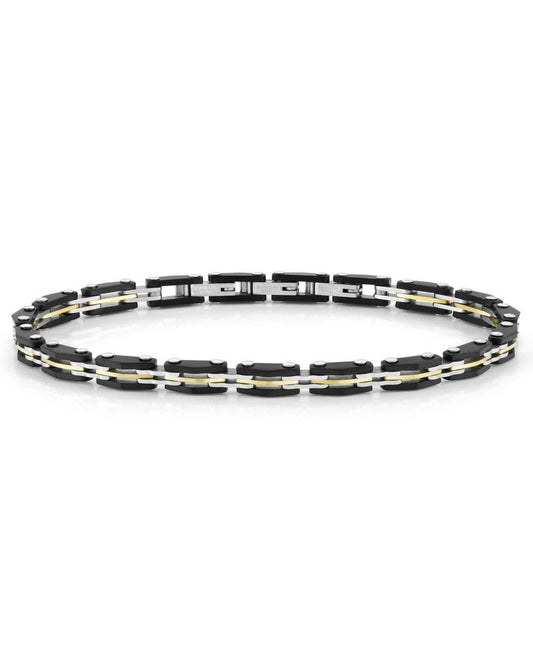STRONG Men's Bracelet, Diamond In Steel (Black)
