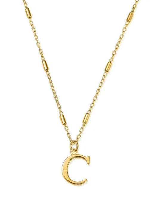 Gold Iconic Initial Necklace - C