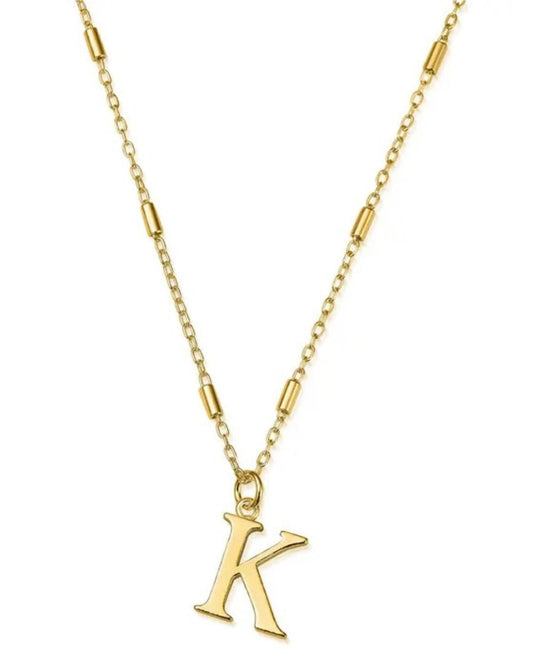 Gold Iconic Initial Necklace - K