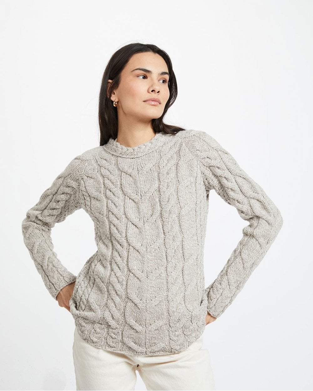 Listowel Ladies Aran Cabled Sweater