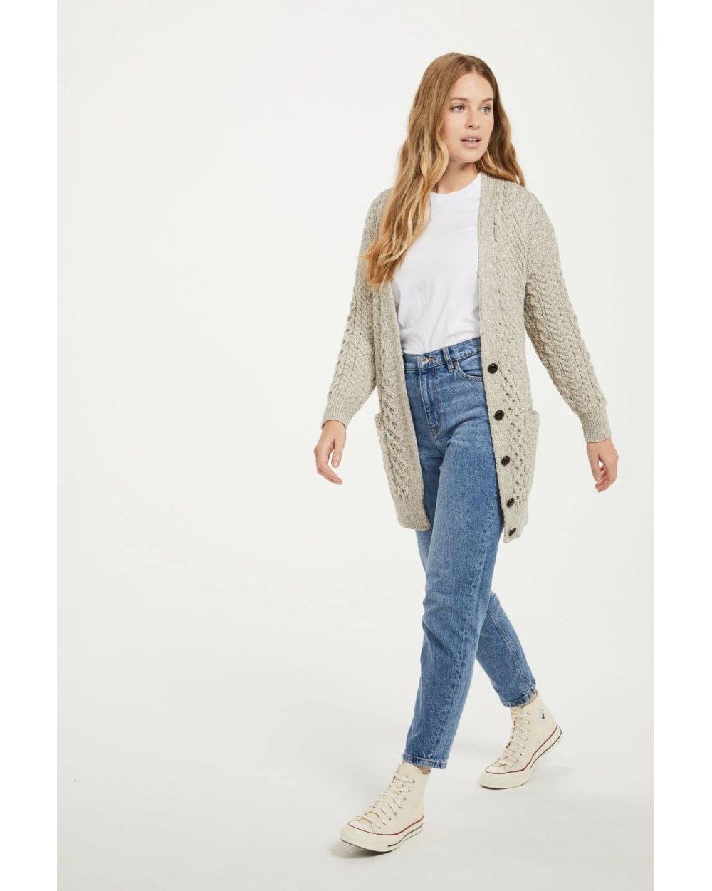 Delphi Aran Boyfriend Cardigan