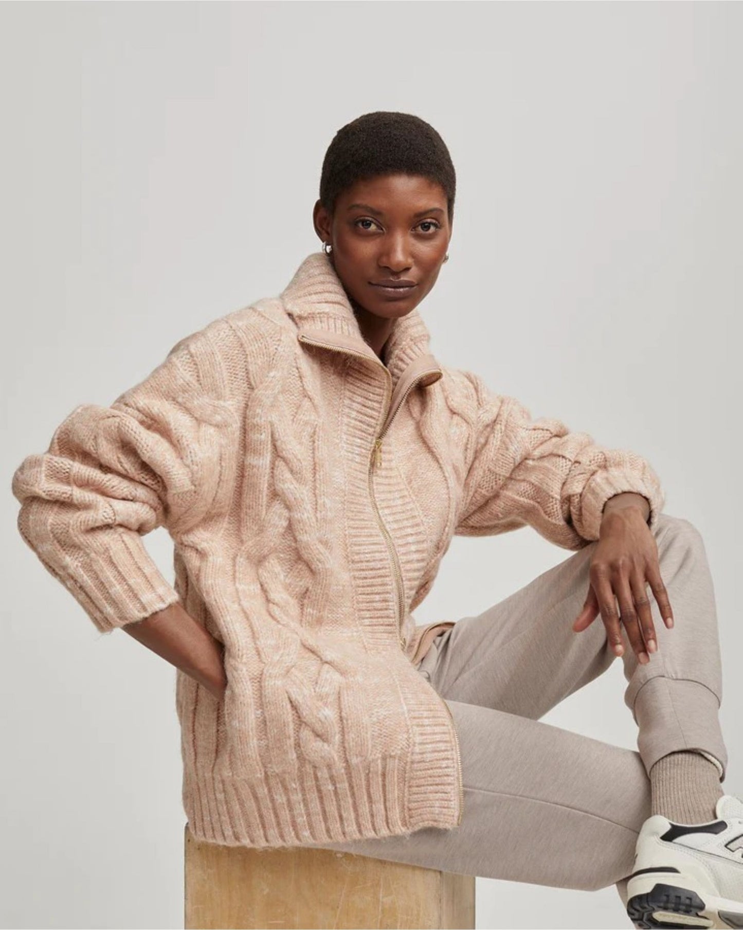 Aida Jumbo Cable Knit Jacket