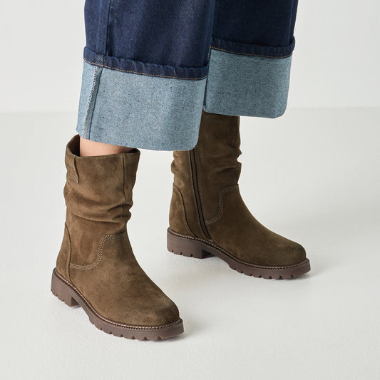 Leather Bootie - Brown