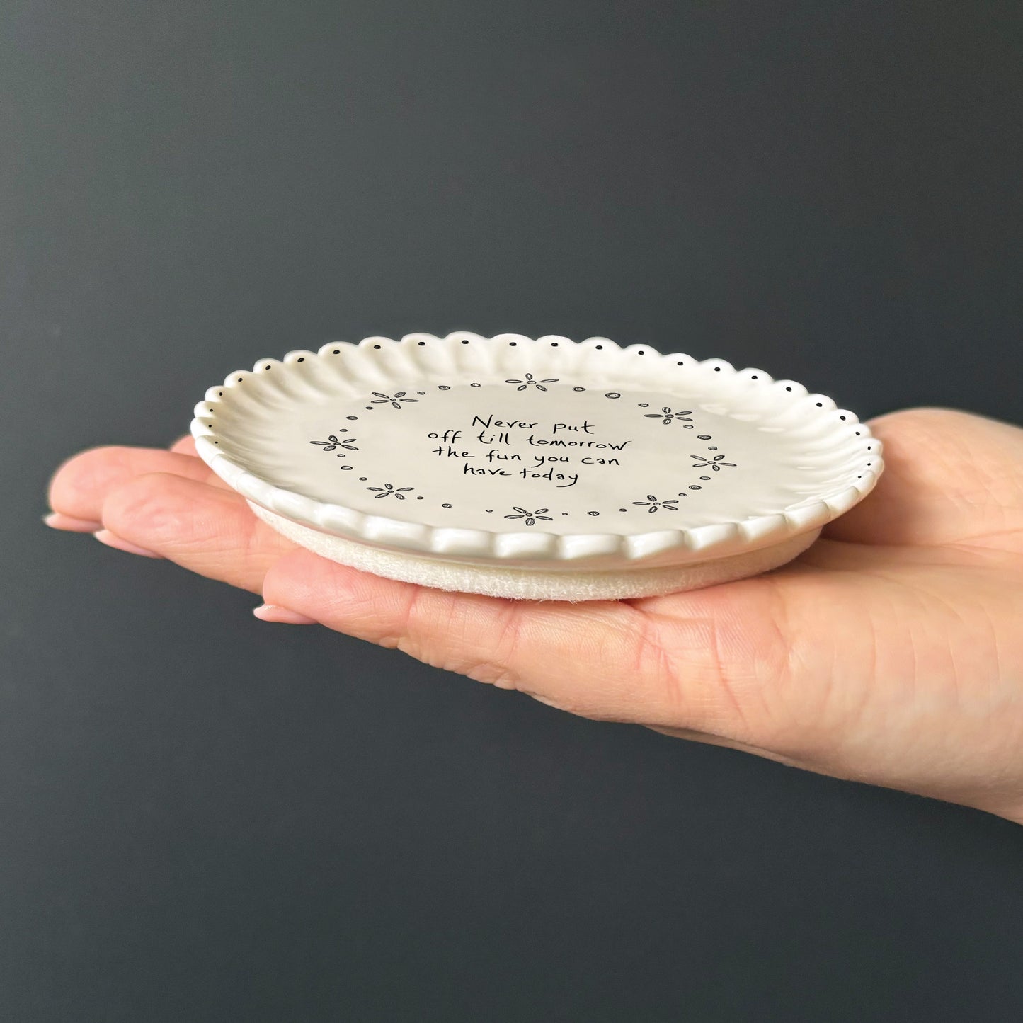 Scallop Coaster - Never Put Off Till Tomorrow