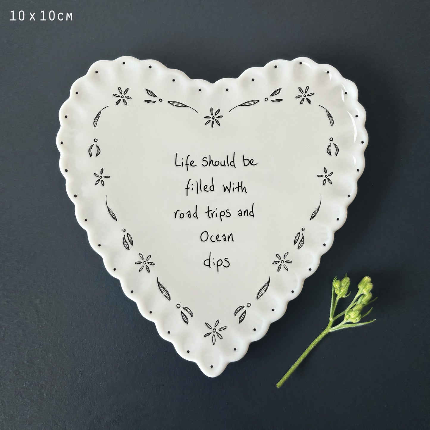 Heart Scallop Coaster - Life Filled With Ocean Dips