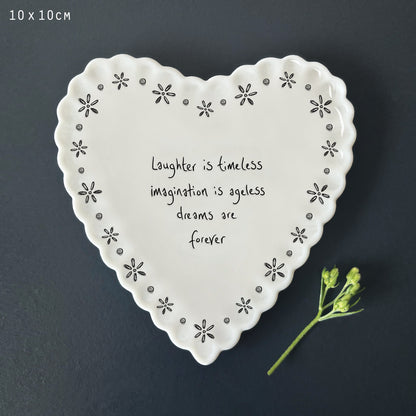 Heart Scallop Coaster - Laughter is Timeless