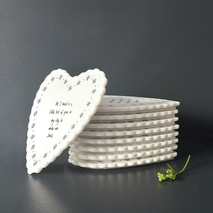 Heart Scallop Coaster - All I Need is a Little Bit of You