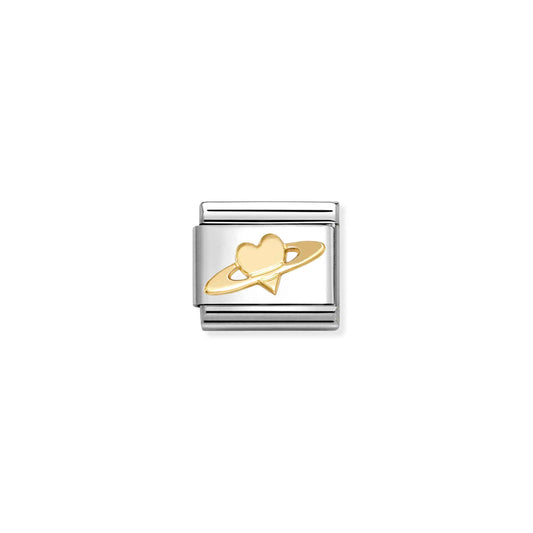 Composable Classic SYMBOLS steel and 18k gold Saturn Heart