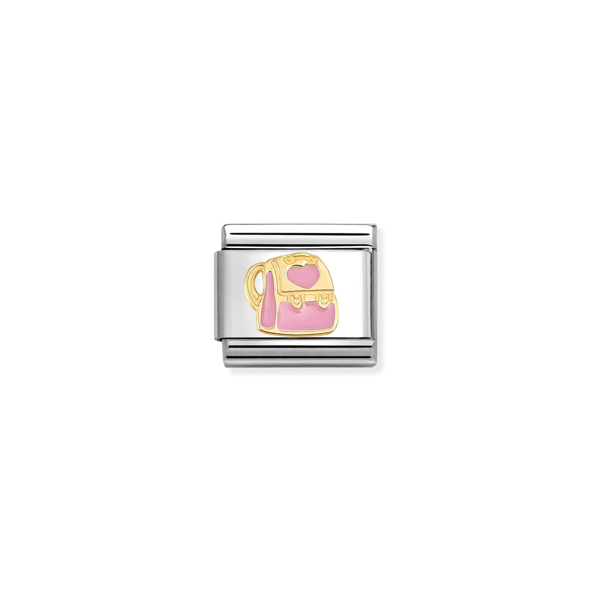 Composable Classic SYMBOLS steel, enamel and 18k gold Pink Backpack
