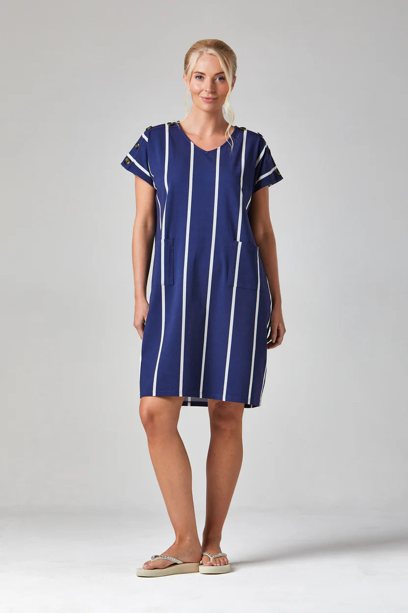 Button Shoulder Dress