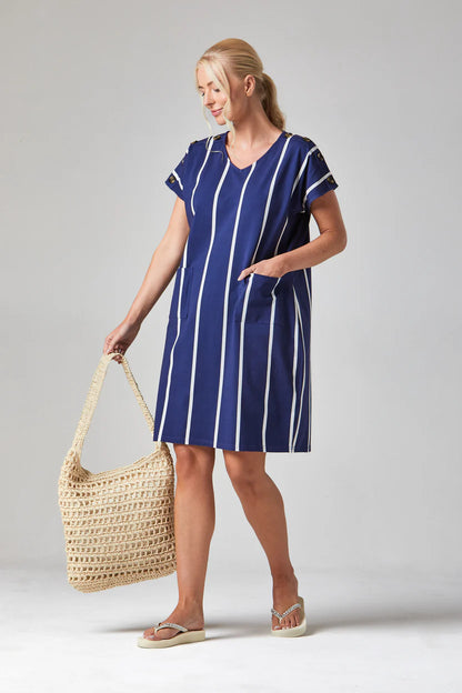 Button Shoulder Dress