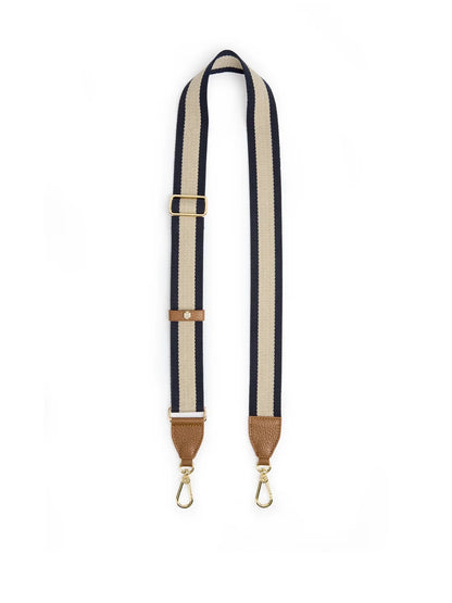Signature Webbing Strap - Navy and Cream