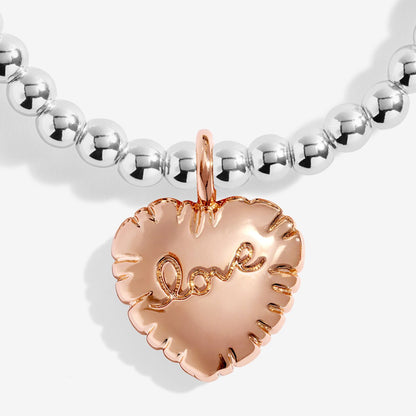 A Little 'Birthday Love' Bracelet In Silver and Rose Gold Plating