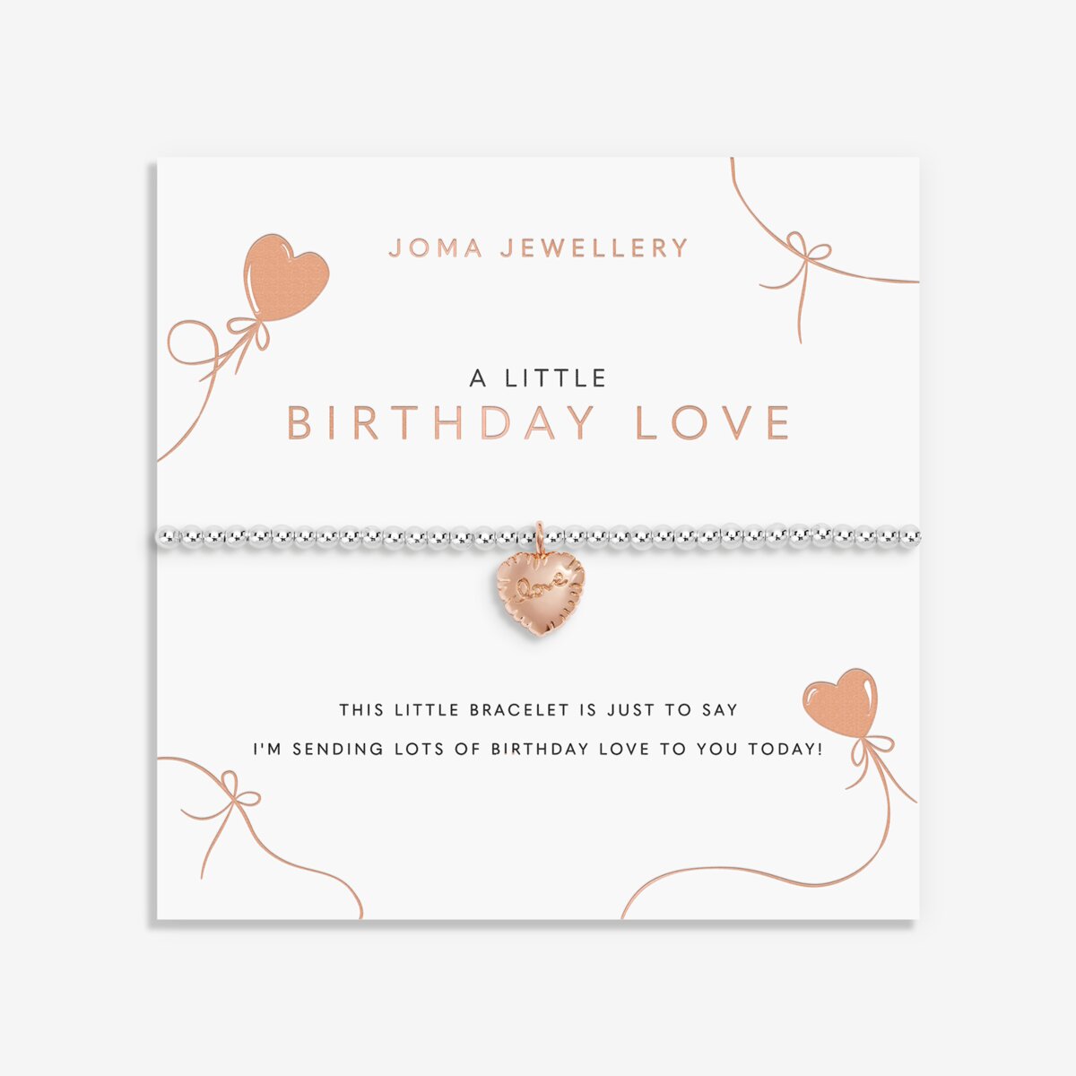 A Little 'Birthday Love' Bracelet In Silver and Rose Gold Plating