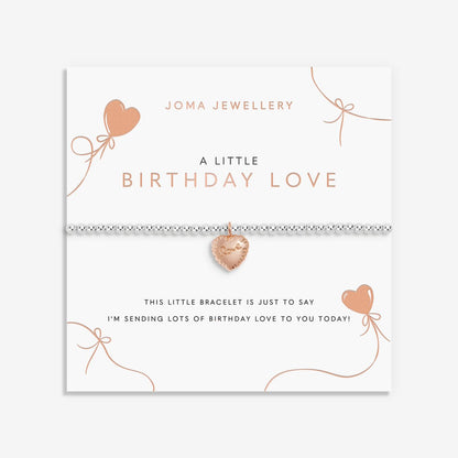 A Little 'Birthday Love' Bracelet In Silver and Rose Gold Plating