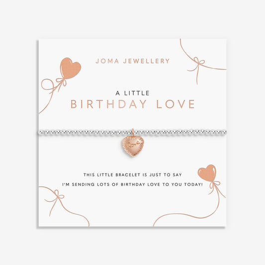 A Little 'Birthday Love' Bracelet In Silver and Rose Gold Plating
