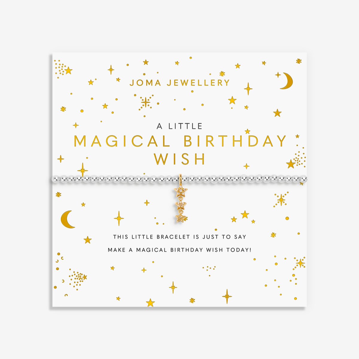 A Little 'Magical Birthday Wish' Bracelet In Silver and Gold Plating