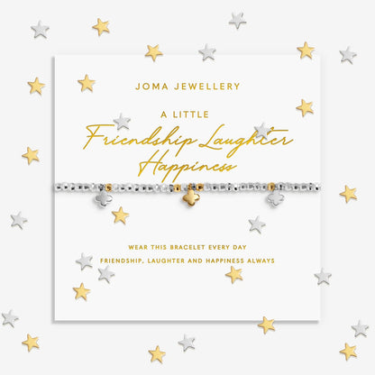 Sparkle Confetti A Little 'Friendship, Laughter, Happiness' Bracelet In Silver and Gold Plating