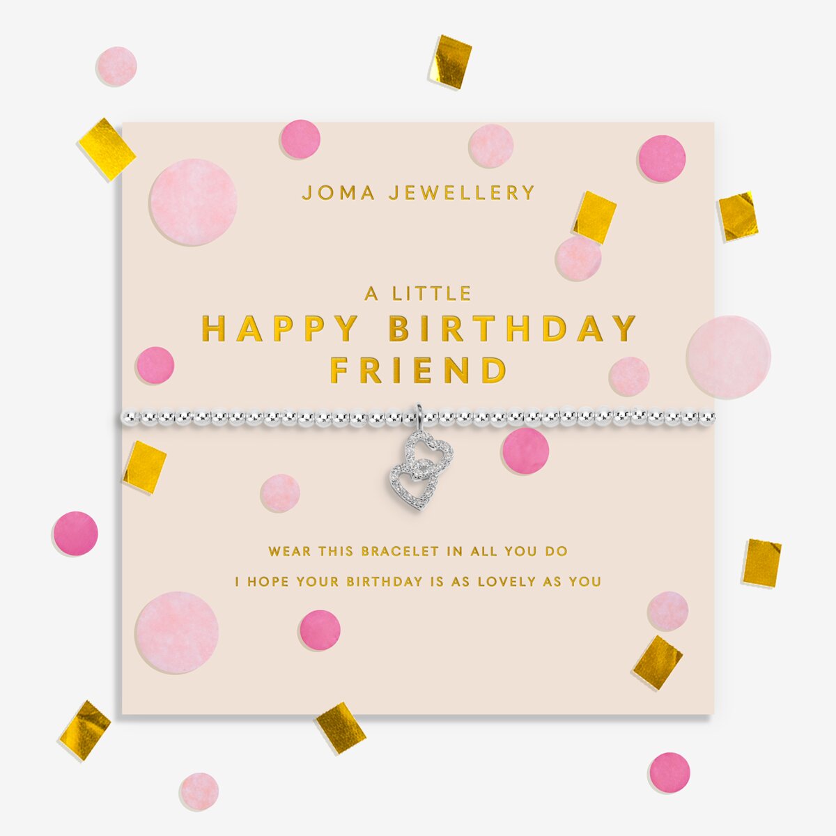 Confetti A Little 'Happy Birthday Friend' Bracelet In Silver Plating