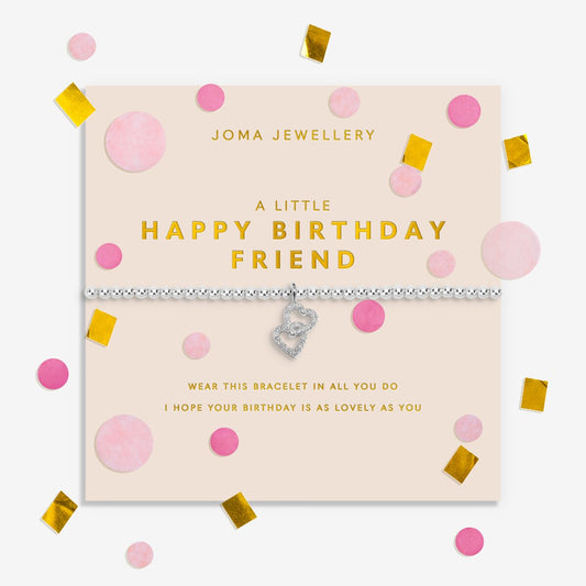 Confetti A Little 'Happy Birthday Friend' Bracelet In Silver Plating