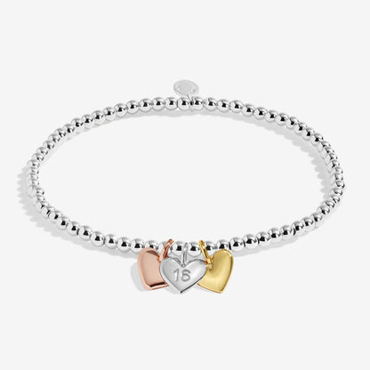 Little Charmed Moments 'Happy 16th Birthday' Bracelet In Silver, Gold, and Rose Gold Plating