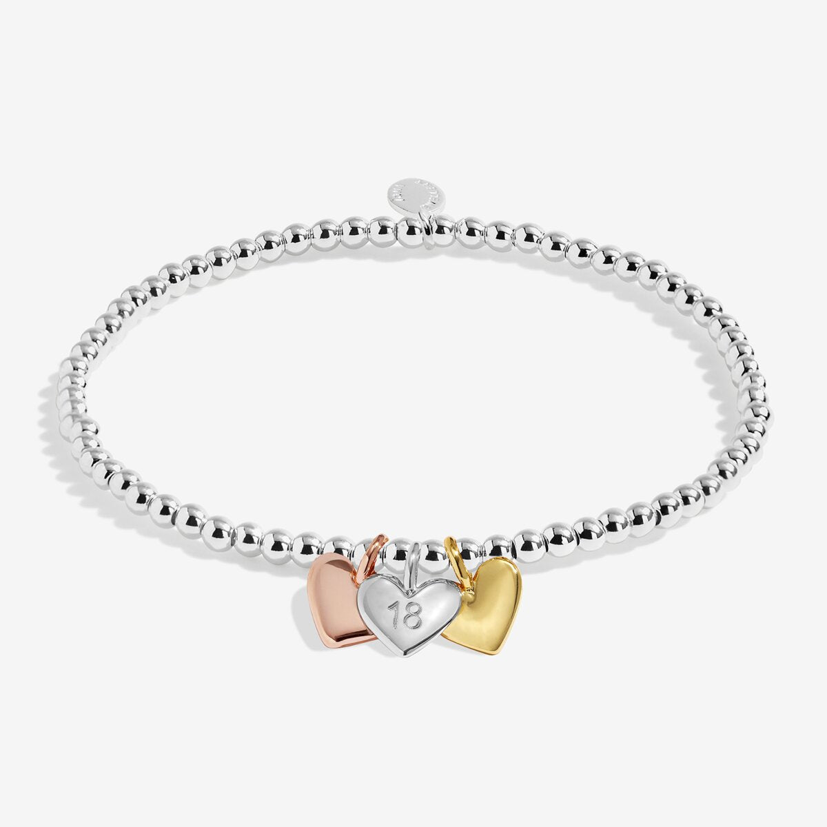 A Little Charmed Moments 'Happy 18th Birthday' Bracelet In Silver, Gold, and Rose Gold Plating