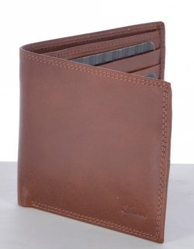 Ashwood Crumble 8 Card, ID & Coins Bill Fold Tab Wallet - Tan