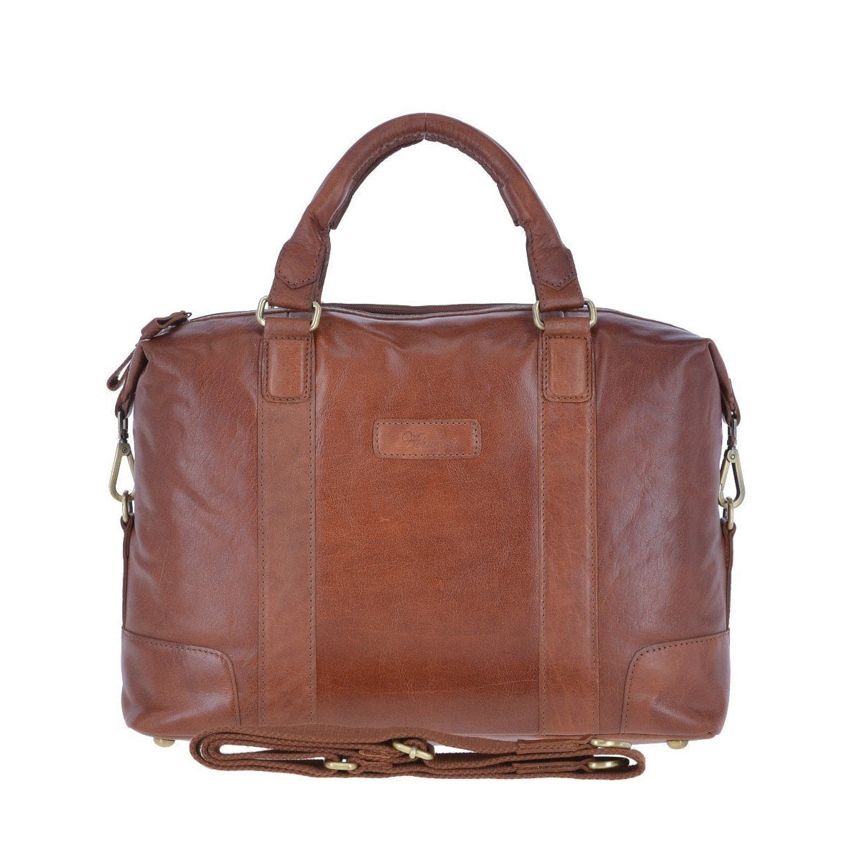 Leather Vintage Laptop Work Bag - Honey