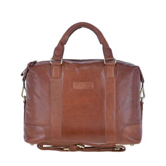 Leather Vintage Laptop Work Bag - Honey