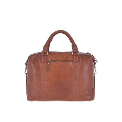Leather Vintage Laptop Work Bag - Honey