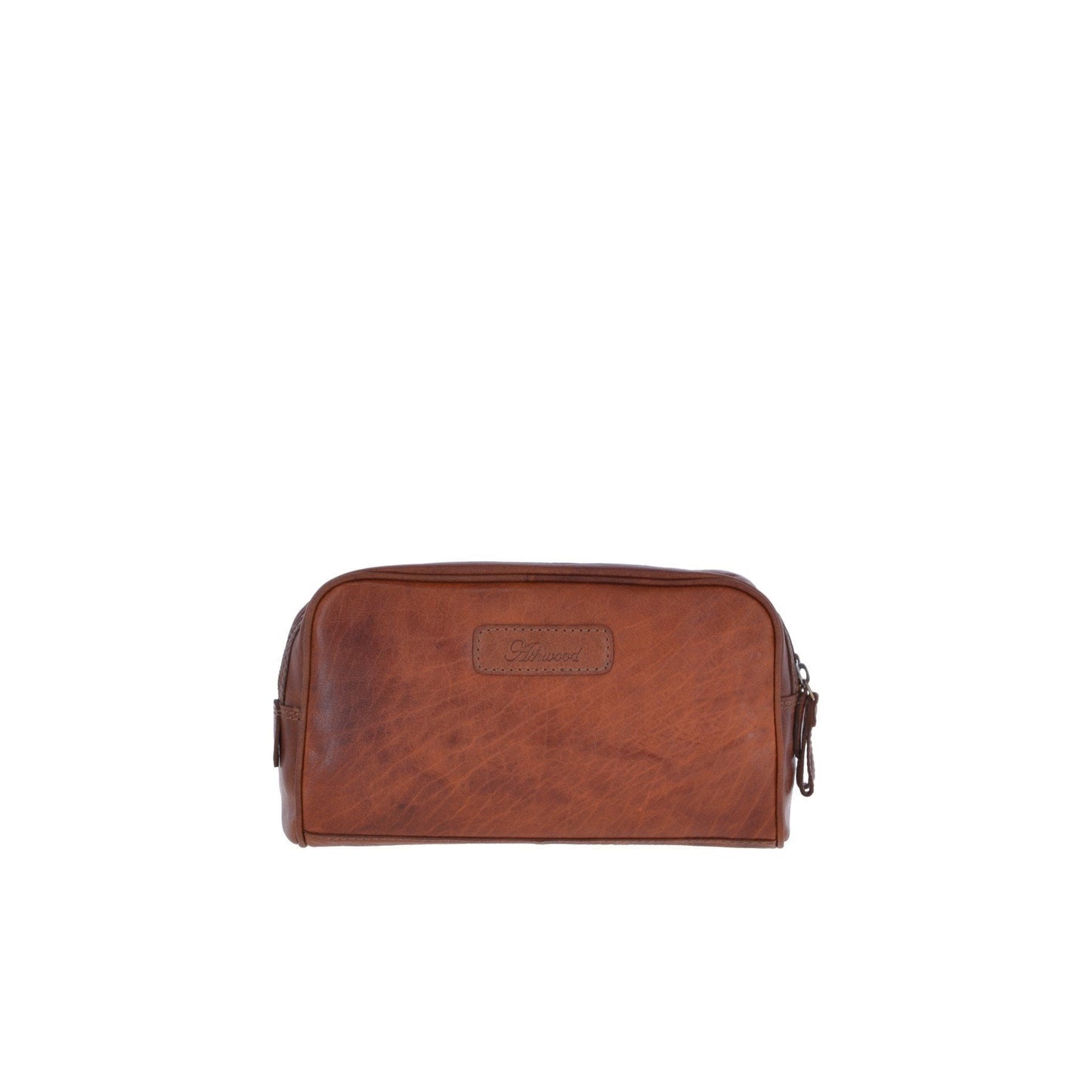 Men's Leather Washbag - Honey