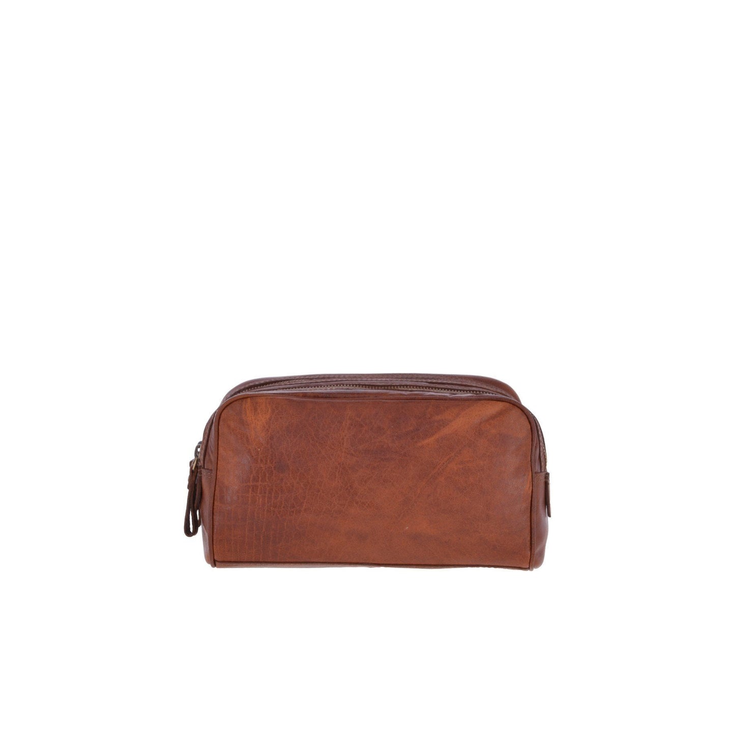Men's Leather Washbag - Honey