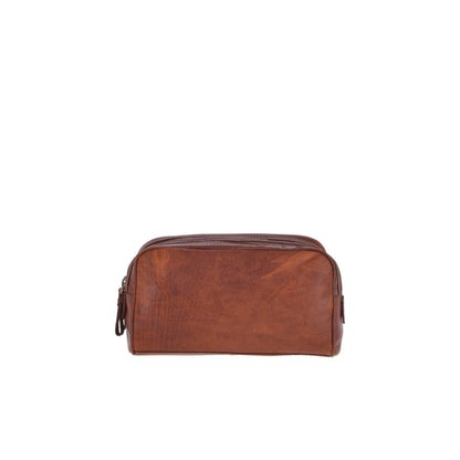 Men's Leather Washbag - Honey