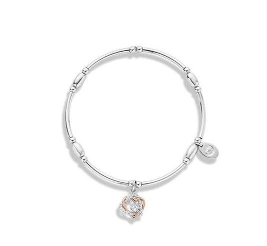 Forever Yours Sterling Silver Heart Affinity Bracelet with Topaz