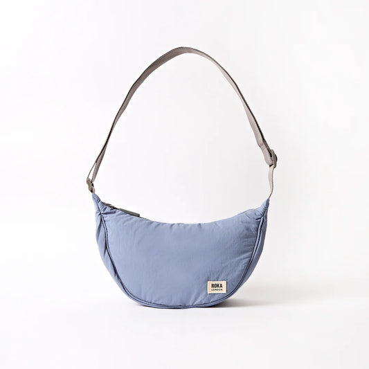 Farringdon Half Moon Bag in Retro Blue Taslon