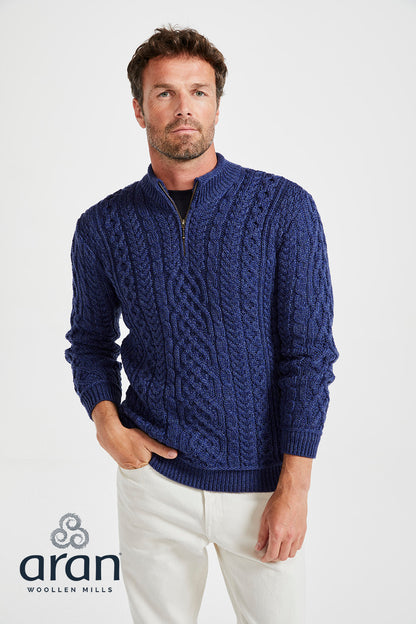 Lackaun Men's 1/4 Zip Aran Sweater