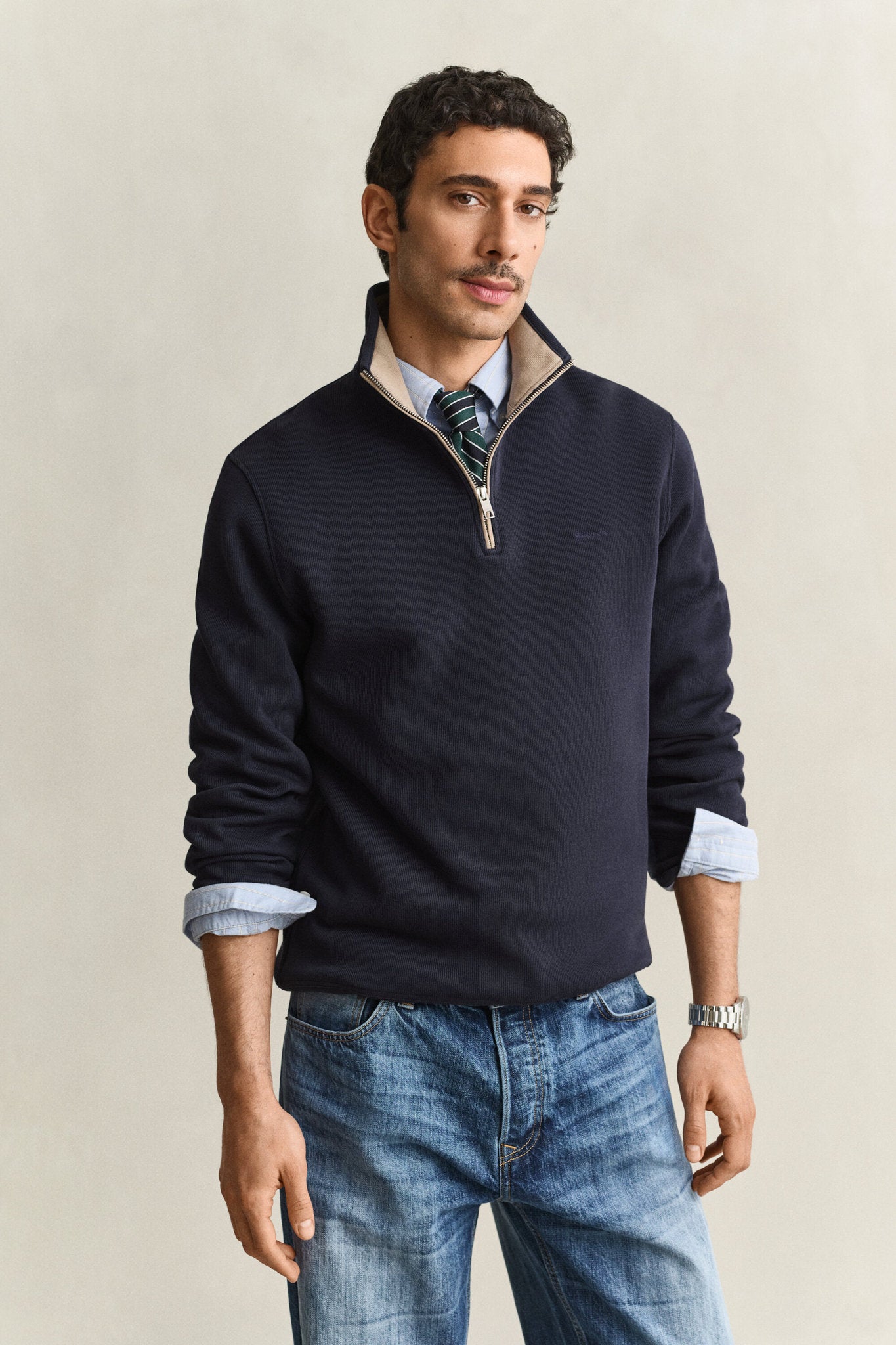 SACKER RIB HALF ZIP sweatshirt