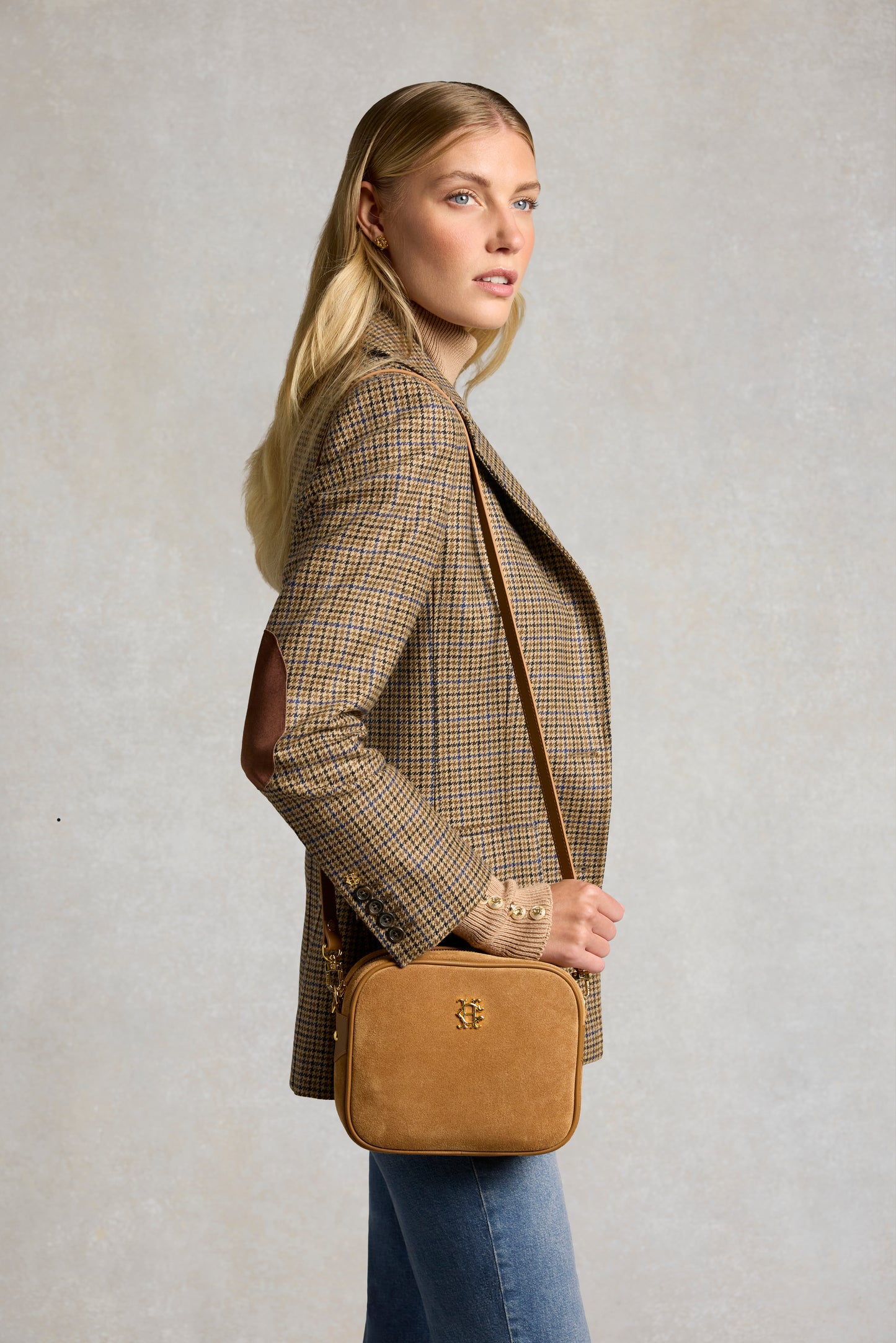 Country Camera Bag - Tan Suede
