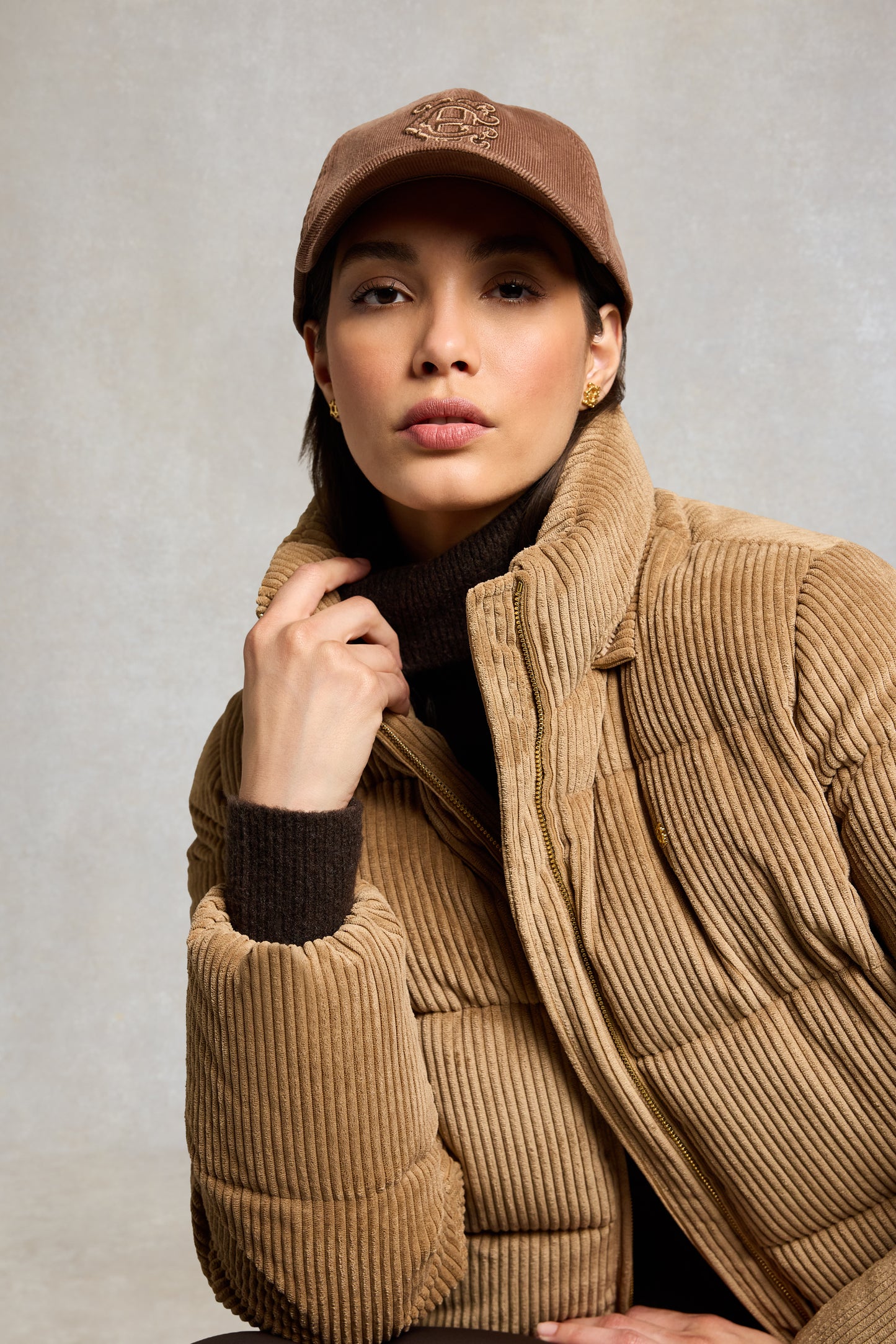 Corduroy Heraldic Cap - Latte