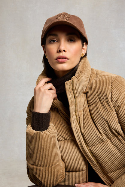 Corduroy Heraldic Cap - Latte