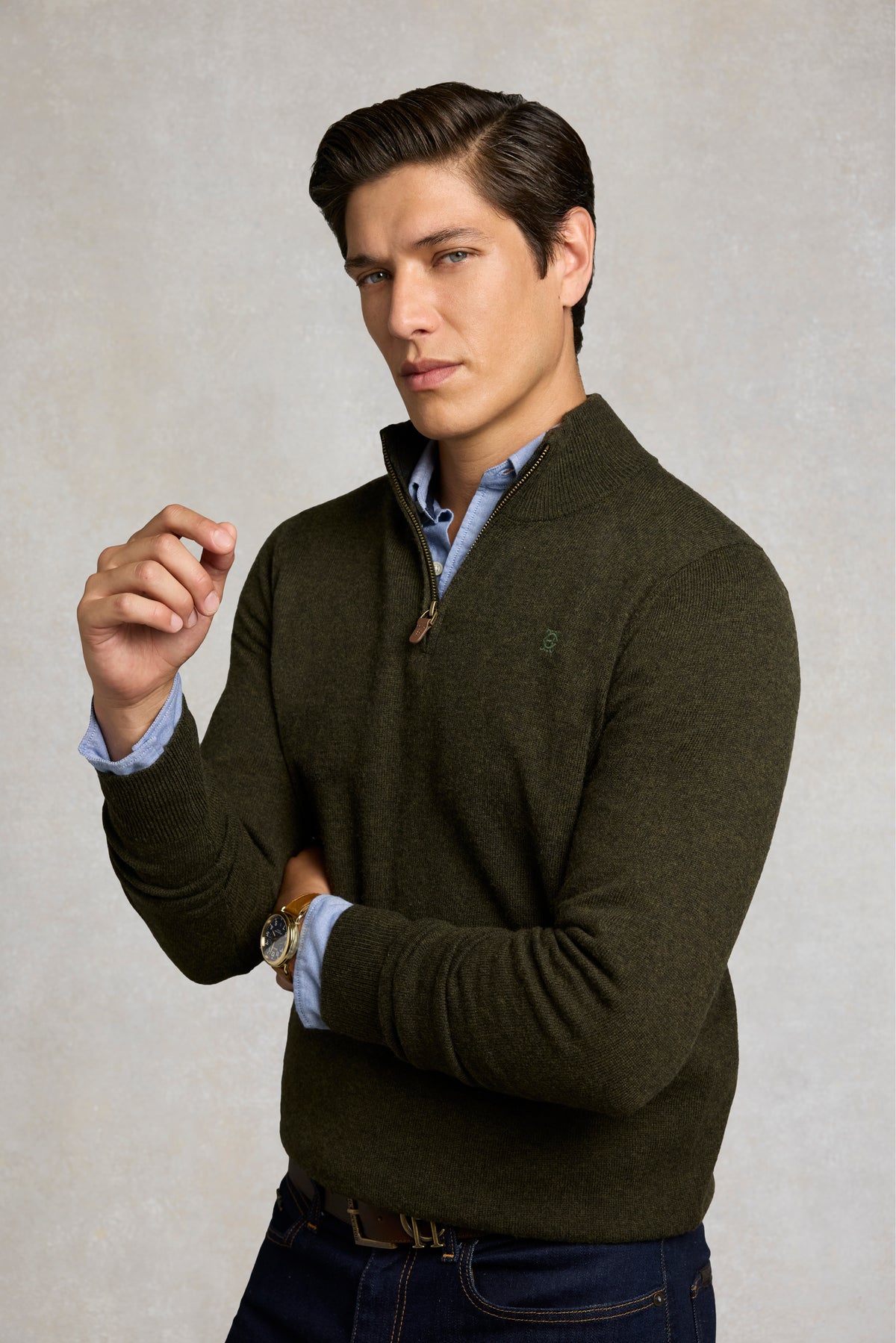 Fine Quarter Zip Knit