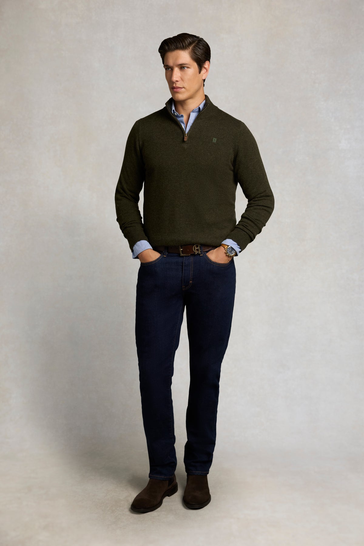 Fine Quarter Zip Knit