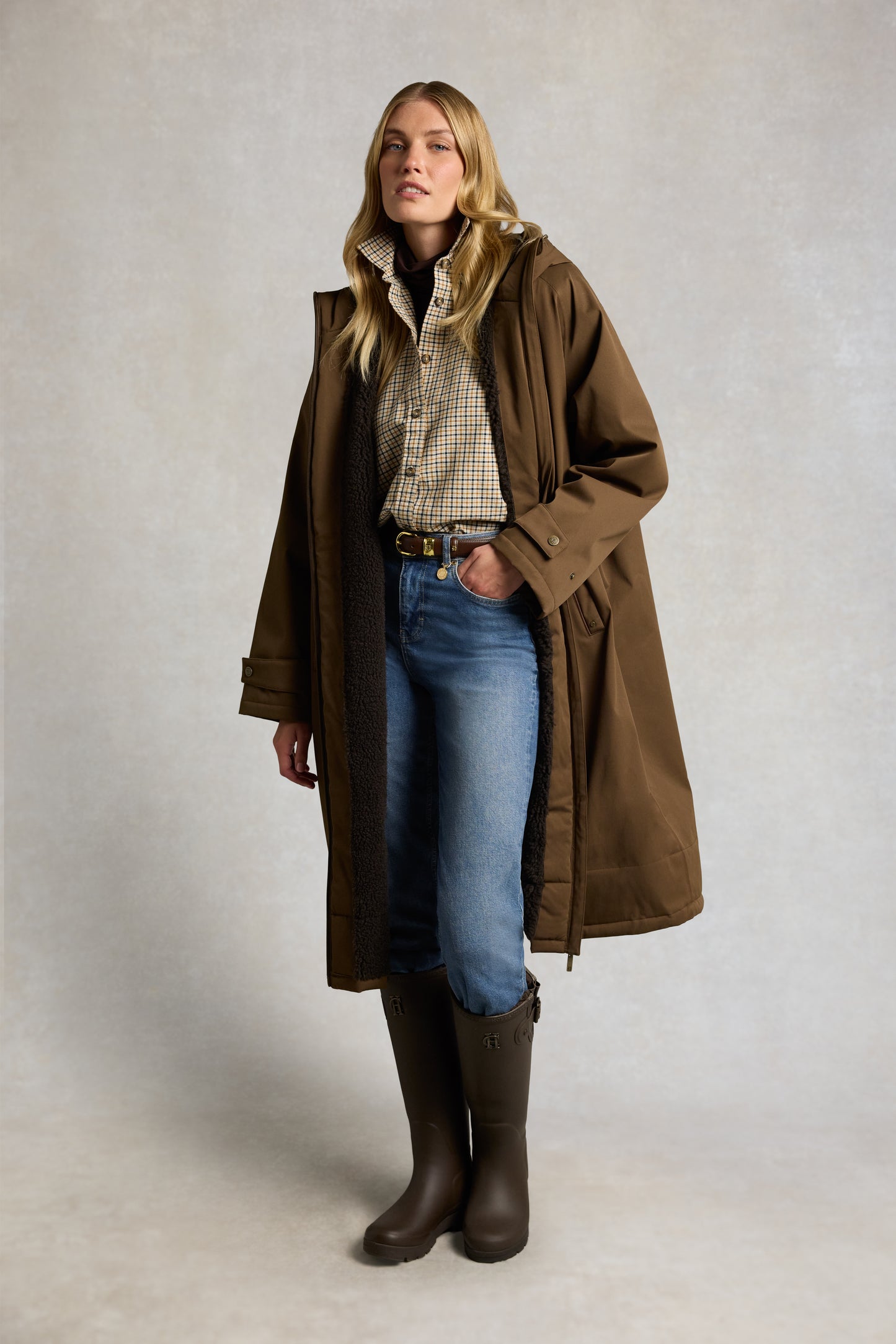 One-Size Waterproof Coat - Chestnut