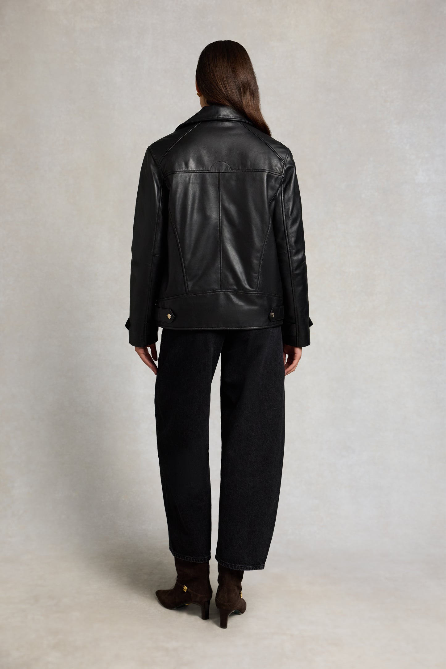 Oversized Leather Biker Jacket