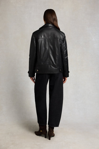 Oversized Leather Biker Jacket