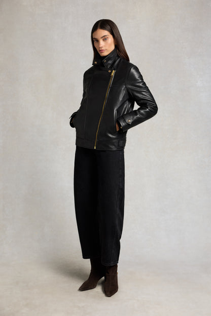 Oversized Leather Biker Jacket