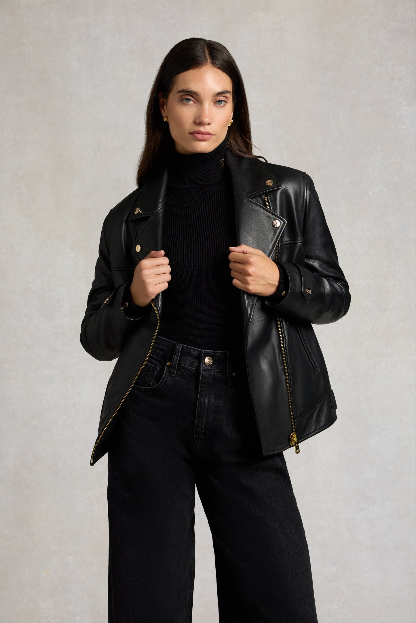 Oversized Leather Biker Jacket